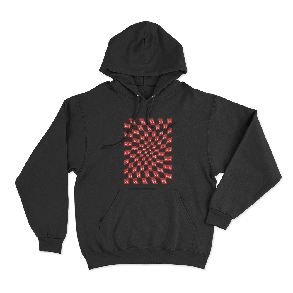 Checkerboard Unisex Hoodie Black Checkerboard Unisex Hoodie Black
