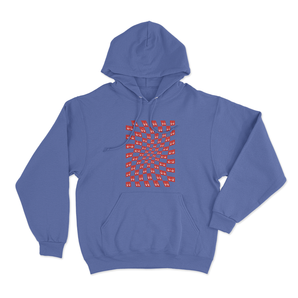Checkerboard Unisex Hoodie Blue Checkerboard Unisex Hoodie Blue