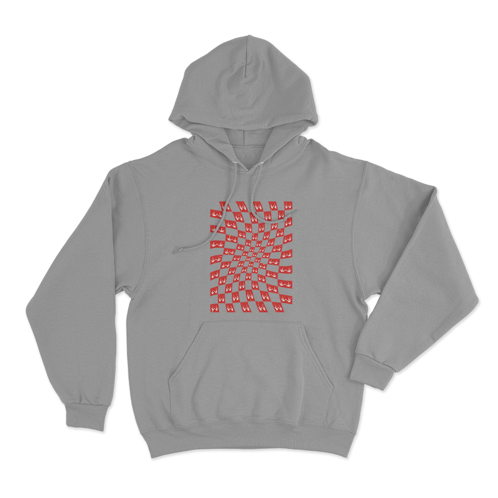 Checkerboard Unisex Hoodie Grey Checkerboard Unisex Hoodie Grey