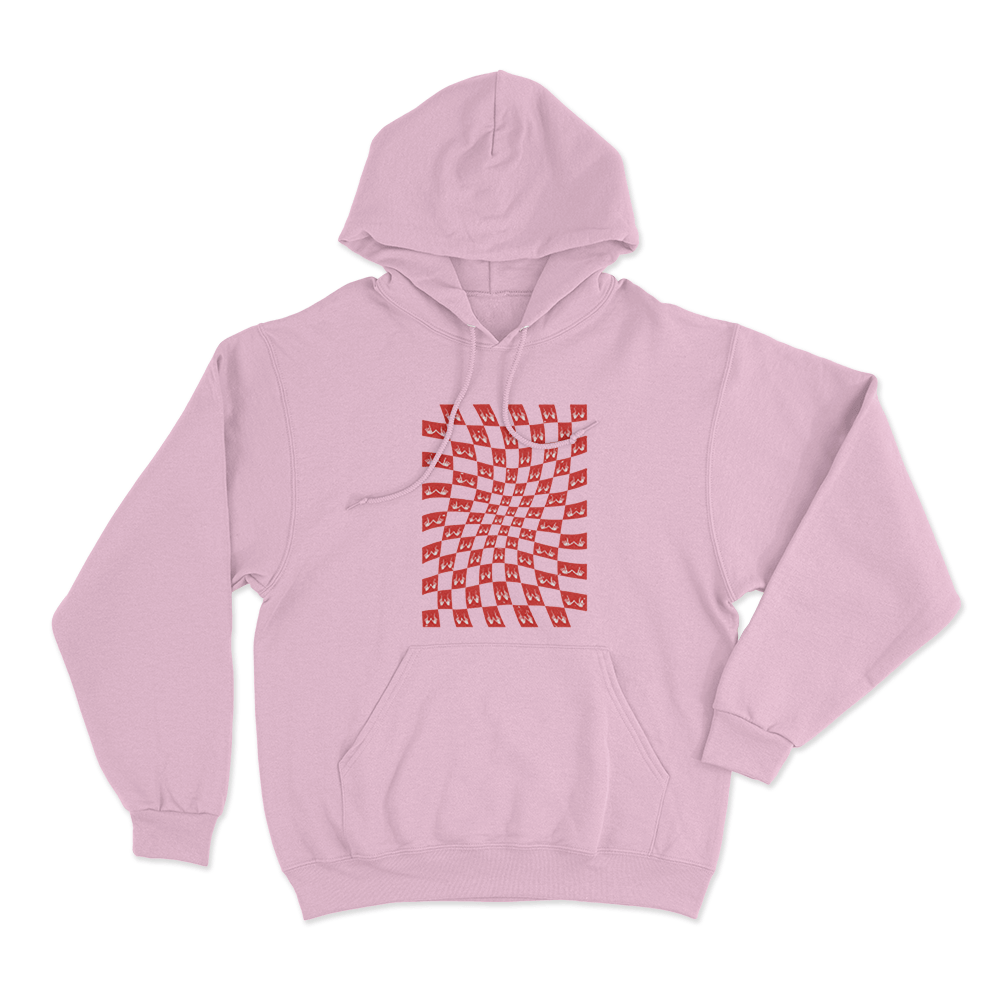 Checkerboard Unisex Hoodie Pink Checkerboard Unisex Hoodie Pink