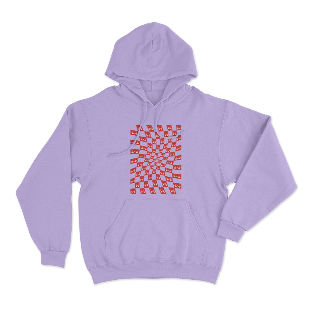 Checkerboard Unisex Hoodie Purple Checkerboard Unisex Hoodie Purple