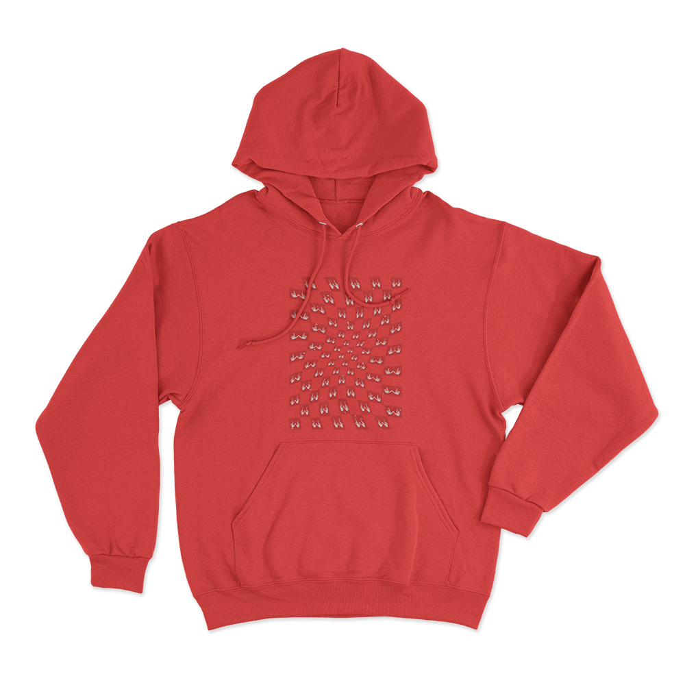 Checkerboard Unisex Hoodie Red Checkerboard Unisex Hoodie Red