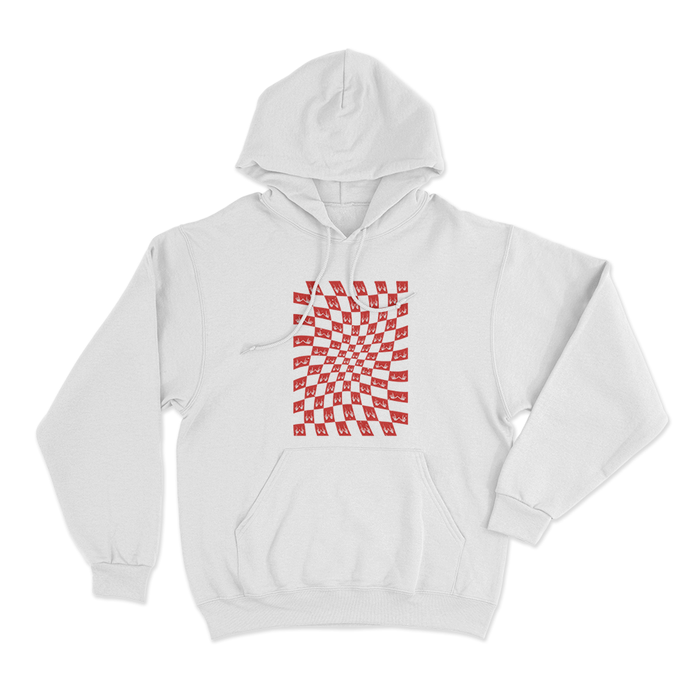 Checkerboard Unisex Hoodie White Checkerboard Unisex Hoodie White