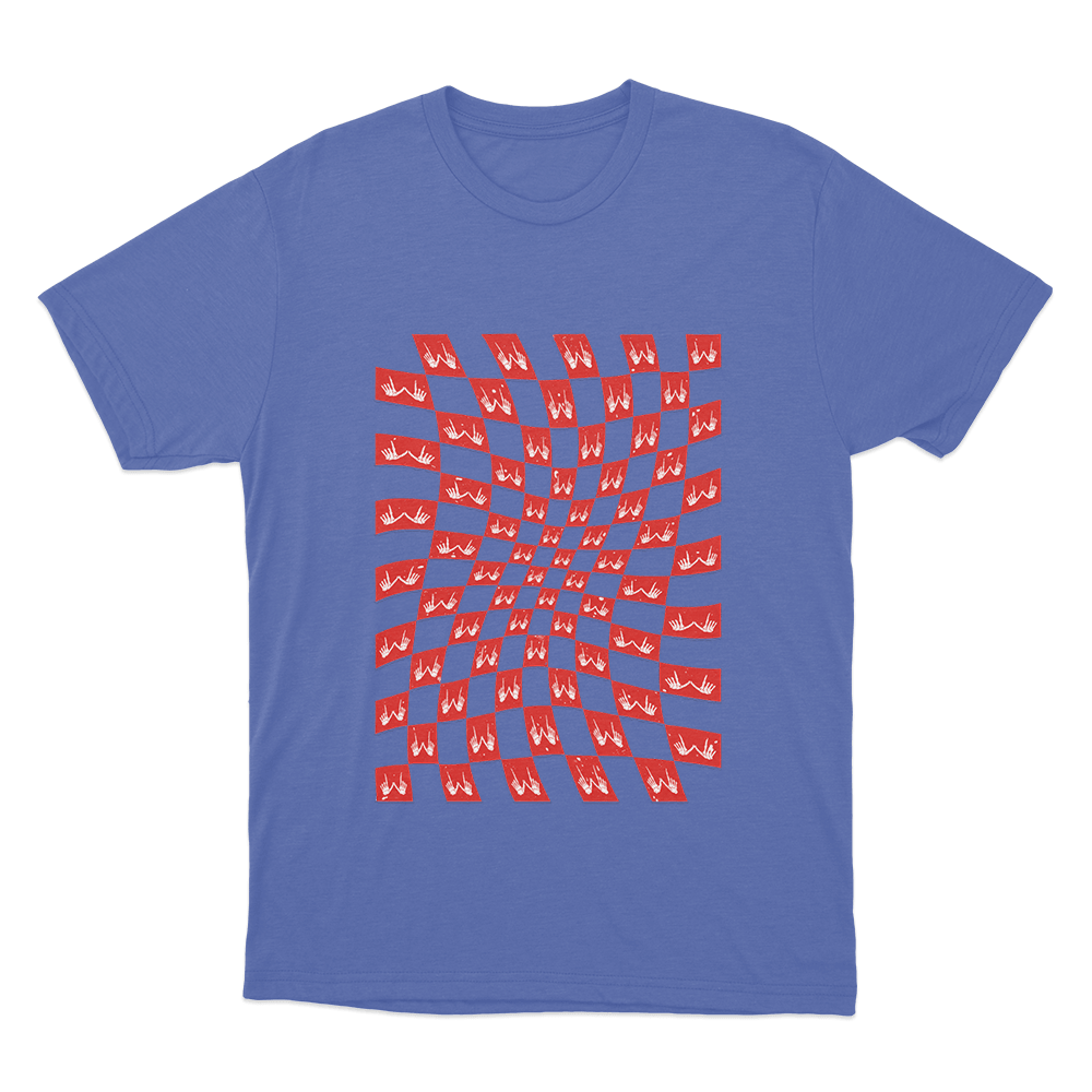 Checkerboard Unisex T Shirt Blue Checkerboard Unisex T Shirt Blue