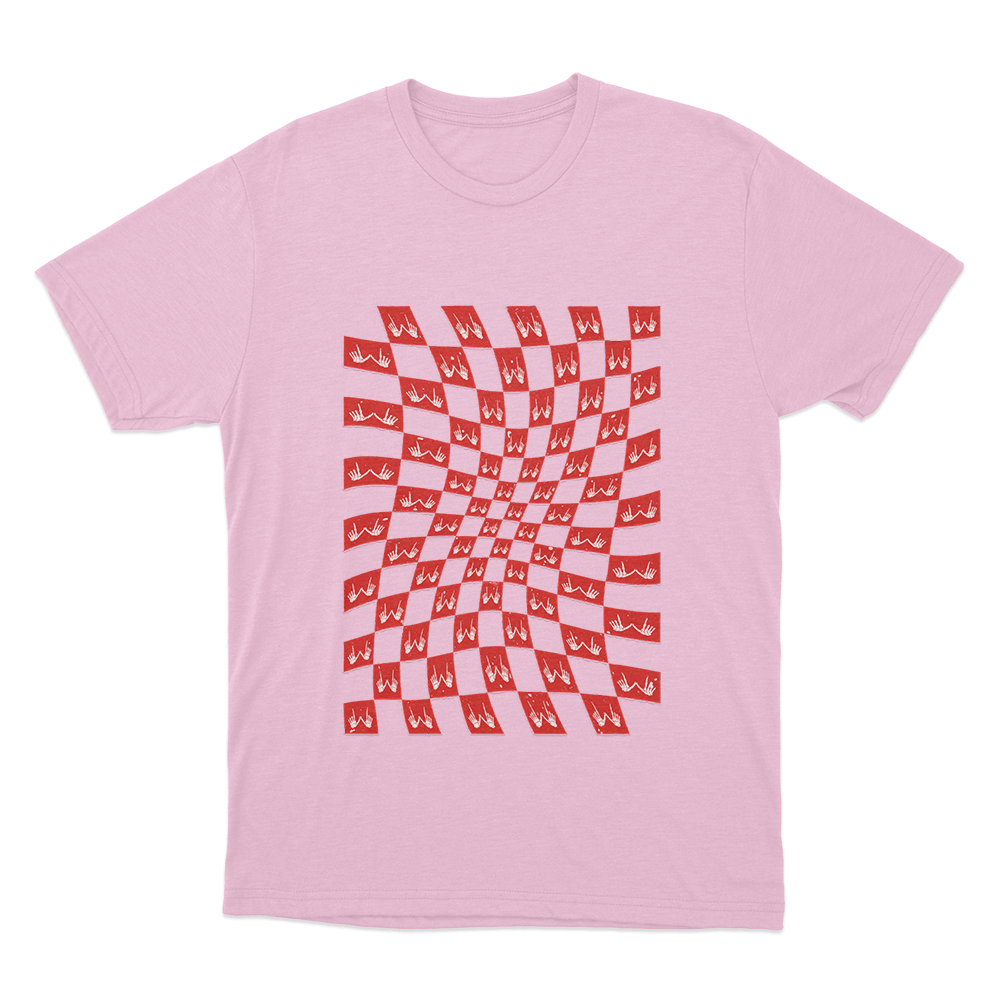 Checkerboard Unisex T Shirt Pink Checkerboard Unisex T Shirt Pink
