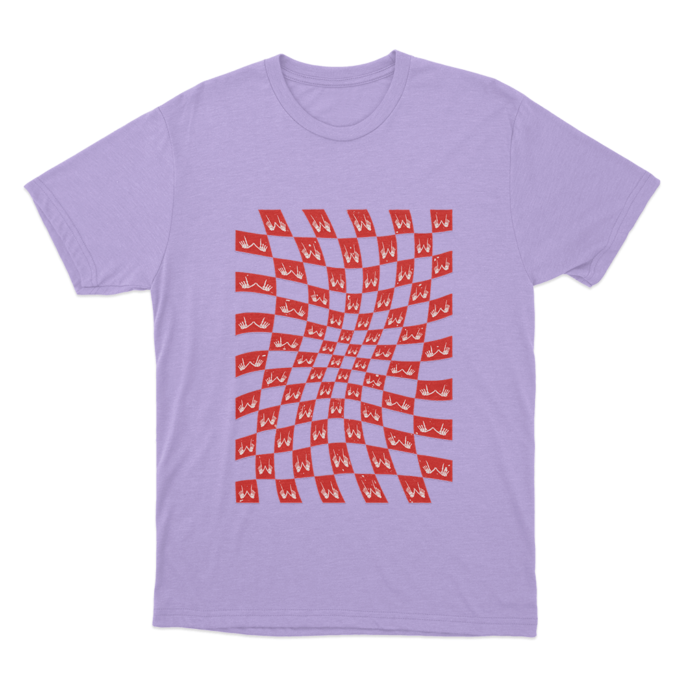 Checkerboard Unisex T Shirt Purple Checkerboard Unisex T Shirt Purple