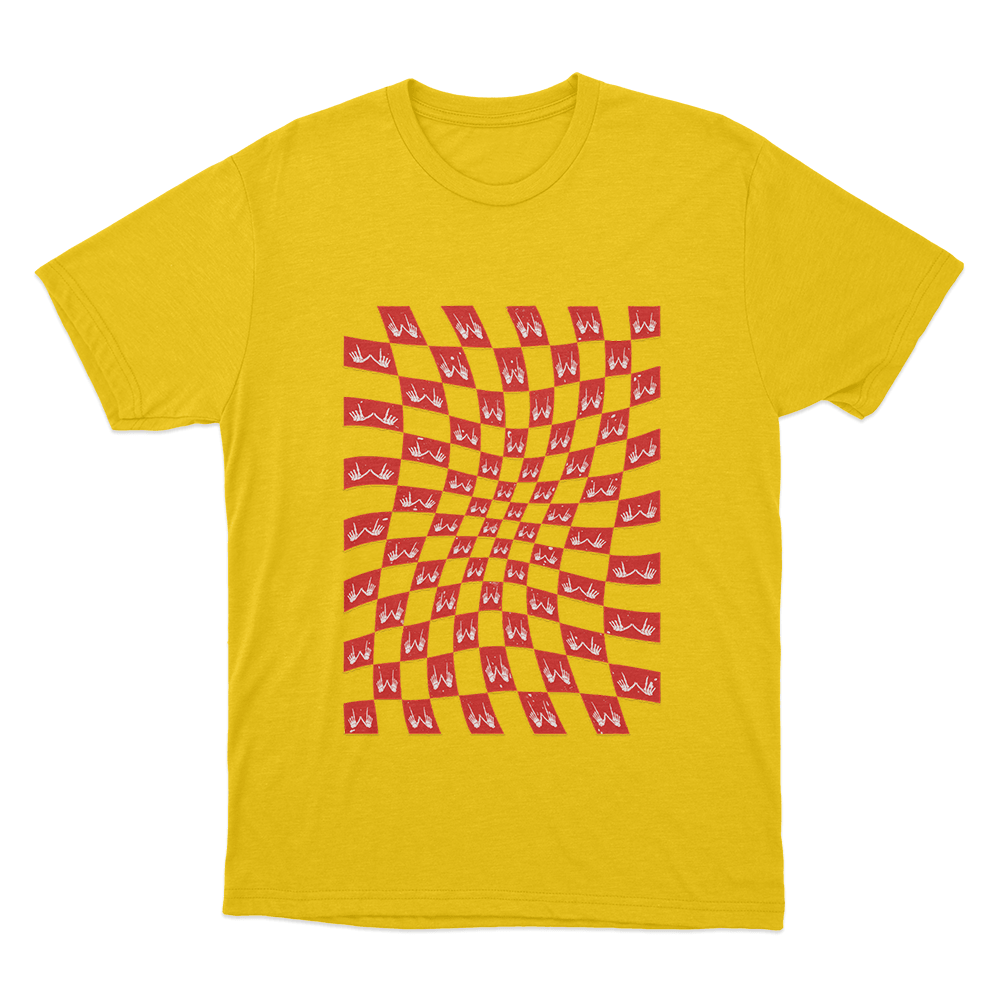 Checkerboard Unisex T Shirt Yellow Checkerboard Unisex T Shirt Yellow