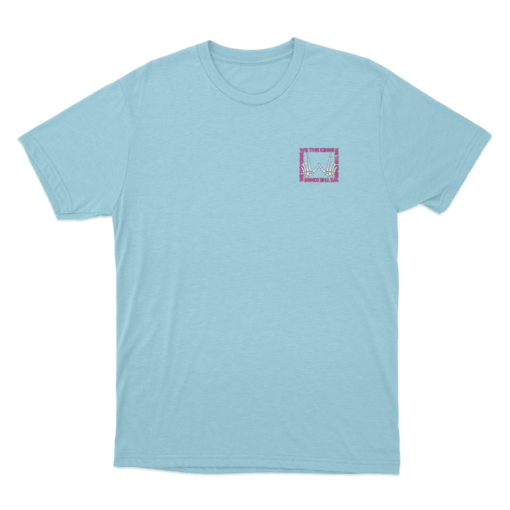 We The Kings Skeleton Unisex T Shirt Sky Blue We The Kings Skeleton Unisex T Shirt Sky Blue